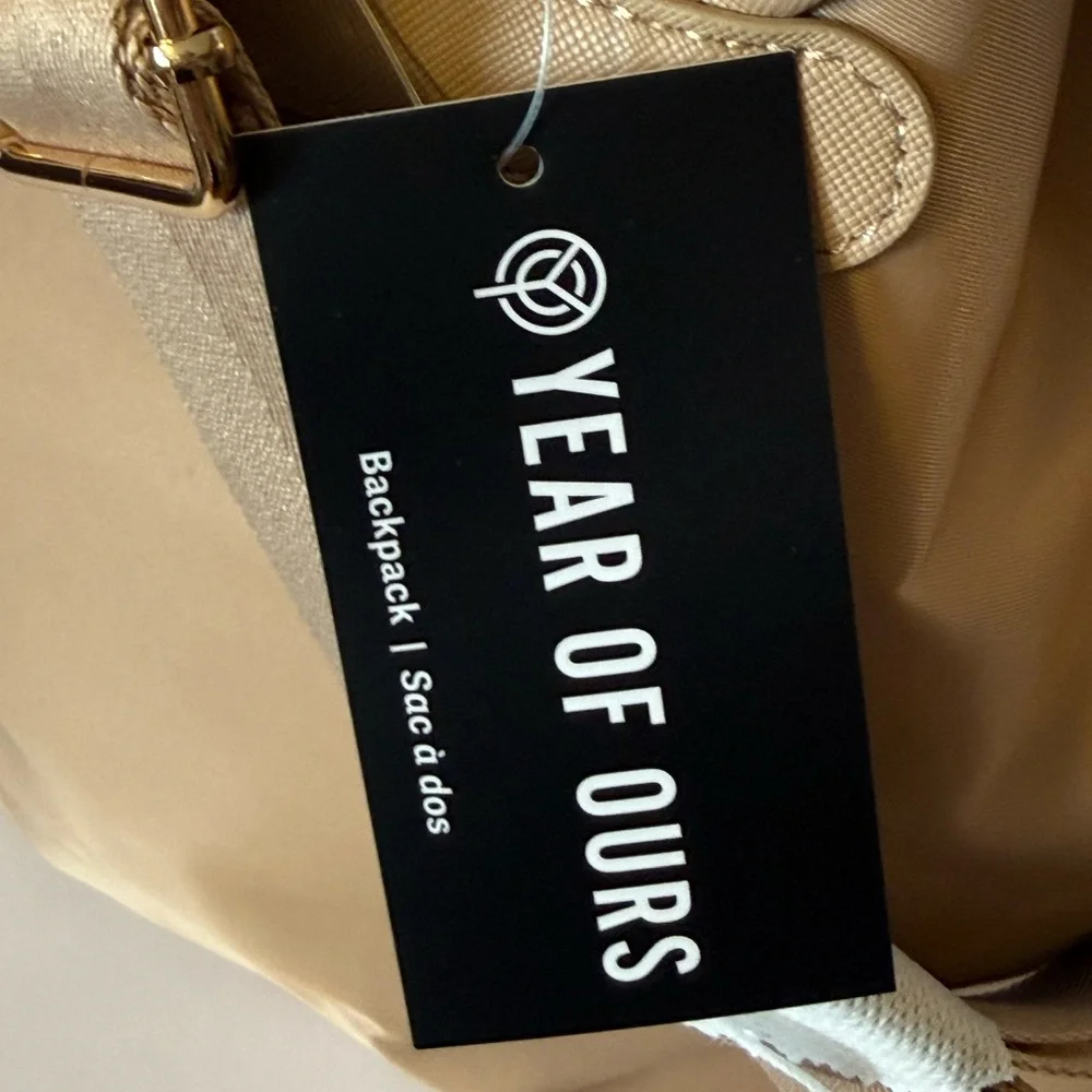 Year Of Ours Taupe Drawstring Backpack - Casual Travel or Commuter - NWT